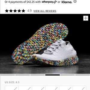 Nobull knit runner white wild, womens 8.5